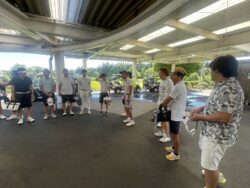 親睦ゴルフ大会開会式風景
