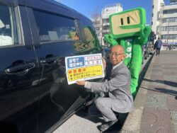 走る確定申告PR広告塔出発式風景（ＪＲ五井駅西口ロータリーにて）