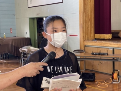 謝辞中の千葉市立土気南小学校児童代表 謝辞中の千葉市立土気南小学校児童代表