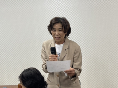 懇談中の中西千葉南法人会女性部会副部会長 懇談中の中西千葉南法人会女性部会副部会長